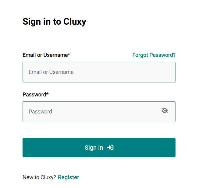 How To Login To Cluxy